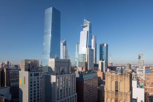 Uma visão geral de Nova York ou uma vista da cidade tirada do hotel